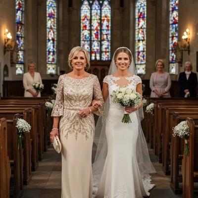 Luxury mother of the bride dresses sleeves