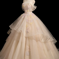 Beautufull Tulle Long A-Line Prom Party Dress - Thumbnail 2