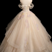 Beautufull Tulle Long A-Line Prom Party Dress - Thumbnail 4