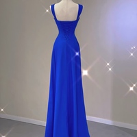 Electric Blue Maxi Dress for Parties, Formal luxury dress, Prom Princess Dress, Bridesmaid Dress, Chic Dress, Ball Gown, Cocktail Dress - Thumbnail 2