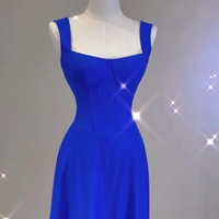 Electric Blue Maxi Dress for Parties, Formal luxury dress, Prom Princess Dress, Bridesmaid Dress, Chic Dress, Ball Gown, Cocktail Dress - Thumbnail 5