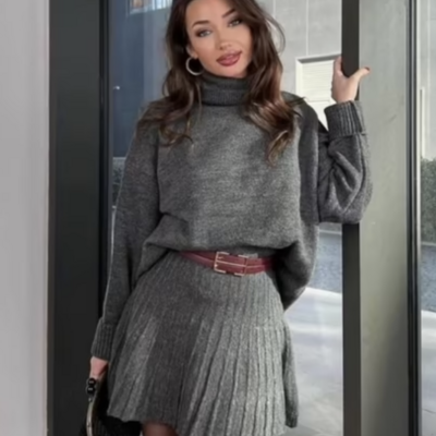🧶 turtleneck knitwear set – cozy luxury for effortless style