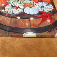 Spooky Season Gourds, Original acrylic painting by N.E.Thompson, Artwork size 10x10 inches - Thumbnail 7