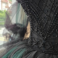 Black Beaded Strapless Long Sleevess Prom Luxury Dress, Elegant Prom Dress, Evening Gowns, Graduation Dress, Girl's Evening Dress - Thumbnail 3