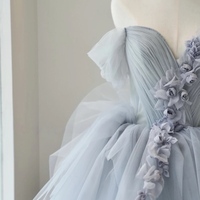 Elegant Tulle Off The Shoulder Lace-up Back Quinceanera Dress with Handmade Flower Dresses  - Thumbnail 2