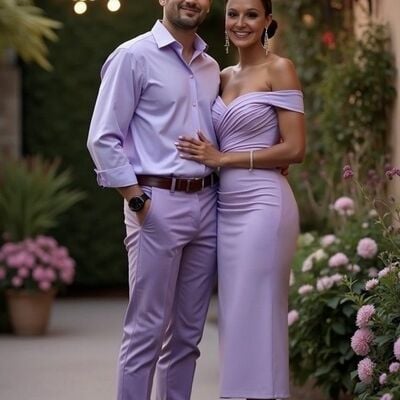 Light purple sheath tea-length prom dress evening formal gown birthday party dress