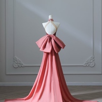 Elegant Dark Peach Mandarin Collar Sheath Printed Velvet Long Prom Dresses Formal Evening Gowns - Thumbnail 2