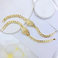 ✨💛 Sacred Elegance: Two-Tone Stainless Steel Virgin Mary Heart Bracelet 💛✨ - Thumbnail 1