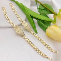 ✨💛 Sacred Elegance: Two-Tone Stainless Steel Virgin Mary Heart Bracelet 💛✨ - Thumbnail 10