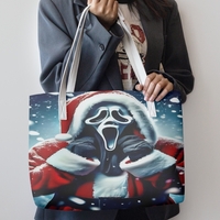Ghostface Santa Leather Tote Bag | Scream Christmas Horror | Santa Claus Slasher Design | Holiday Horror Fan Bag | Free Shi0 - Thumbnail 3