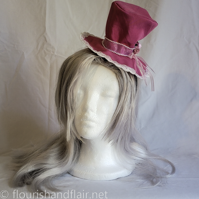Pink fancy mini top hat