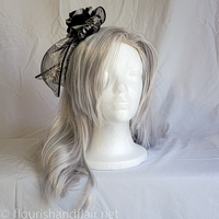 Roses and Spiders Halloween headband, black and silver - Thumbnail 2