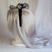 Roses and Spiders Halloween headband, black and silver - Thumbnail 4