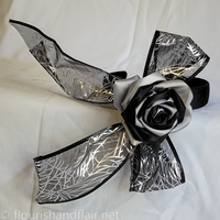 Roses and Spiders Halloween headband, black and silver - Thumbnail 5