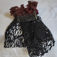 Maroon and Black lace veil  - Thumbnail 6