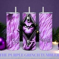 Grinch Eww People Tumbler 20oz | Funny Antisocial Skinny Tumbler with Straw | Sarcastic Introvert Gift | Insulated Travel Cup | Free Ship - Thumbnail 2