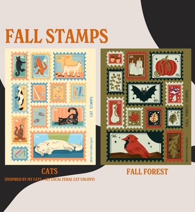 Fall Stamp Stickers