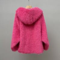 Eco-friendly fur imitation fox fur hooded coat furry warm coat - Thumbnail 2
