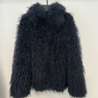 Faux Fur Eco-Friendly Fur Coat Women's Oversise Top - Thumbnail 3