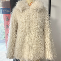 Faux Fur Eco-Friendly Fur Coat Women's Oversise Top - Thumbnail 4