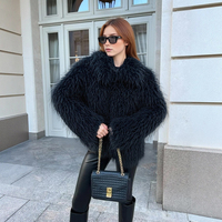 Faux Fur Eco-Friendly Fur Coat Women's Oversise Top - Thumbnail 1