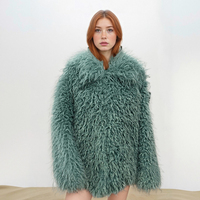 Faux Fur Eco-Friendly Fur Coat Women's Oversise Top - Thumbnail 2