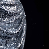 Sliver Shiny Prom Evening Dress V-neck Sleeveless Backless Sequin Pleated Floor - Thumbnail 4