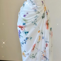 Sexy Mermaid Straps Chiffon Floral Evening Gowns Long Prom Dresses - Thumbnail 3