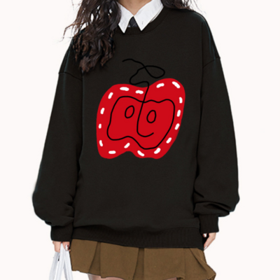 Funny apple printed sweatshirt