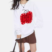 Funny Apple Printed Sweatshirt - Thumbnail 3