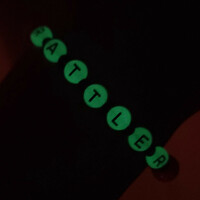 FAMU KING 👑🧡💚 GLOW IN THE DARK ALPHABET BRACELET🐍🐍🧡💚 READY-MADE🎨⏳️ By Nubian Collection Artwear 👑 - Thumbnail 3