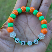 HBCU 🧡💚🐍 GLOW IN THE DARK ALPHABET BRACELET🐍🐍🧡💚 READY-MADE🎨⏳️ By Nubian Collection Artwear 👑 - Thumbnail 3