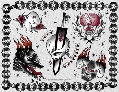 Trad Berserk flash print