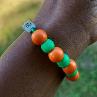RATTLER 🐍🧡💚 GLOW IN THE DARK BRACELET💫 READY-MADE (UNISEX) By Nubian Collection Artwear 👑  - Thumbnail 4