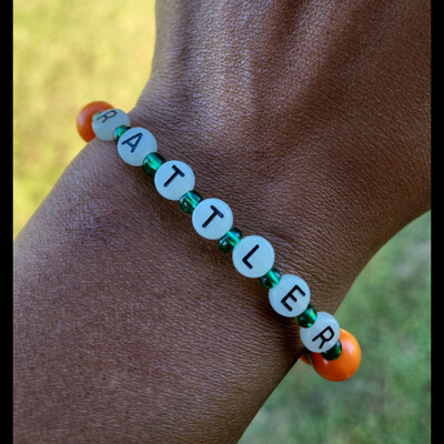 Rattler 🐍🧡💚 glow in the dark bracelet💫 ready-made (unisex) by nubian collection artwear 👑 