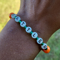 RATTLER 🐍🧡💚 GLOW IN THE DARK BRACELET💫 READY-MADE (UNISEX) By Nubian Collection Artwear 👑  - Thumbnail 1