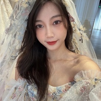 Exquisite 3D Flower Embroidery Wedding Dress, Strapless Silky Tulle Pleated Bridal Gowns, Sweep Train Wedding Dress - Thumbnail 2