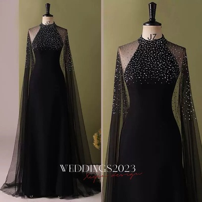 Chic / Beautiful Black Rhinestone Prom Dresses A-Line / Princess Scoop Neck Sleeveless Floor-Length / Long Prom Formal Dresses