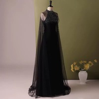 Chic / Beautiful Black Rhinestone Prom Dresses A-Line / Princess Scoop Neck Sleeveless Floor-Length / Long Prom Formal Dresses - Thumbnail 5