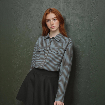 Smart casual striped poplin shirt