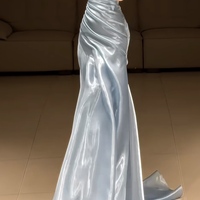 Sliver Organza Mermaid Party Dress Evening Dresses Prom Dress  Shiny A Customized - Thumbnail 4