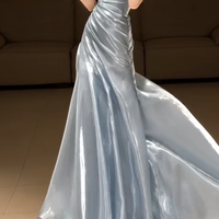 Sliver Organza Mermaid Party Dress Evening Dresses Prom Dress  Shiny A Customized - Thumbnail 5