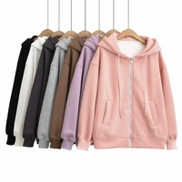 Lazy style plus velvet thickened loose hooded long-sleeved sweatshirt jacket - Thumbnail 5