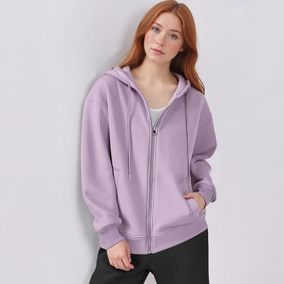Lazy style plus velvet thickened loose hooded long-sleeved sweatshirt jacket