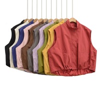 Candy-colored retro work vest jacket versatile loose sleeveless cardigan top - Thumbnail 6