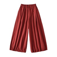 Sugar wide-leg pants quick-drying flower bud casual pants high waist versatile bloomers nine-point pants - Thumbnail 1