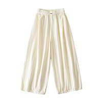Sugar wide-leg pants quick-drying flower bud casual pants high waist versatile bloomers nine-point pants - Thumbnail 5