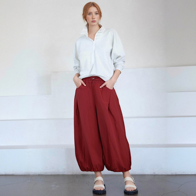 Sugar wide-leg pants quick-drying flower bud casual pants high waist versatile bloomers nine-point pants