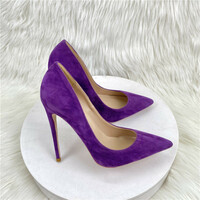 Grey suede high heels 2 colors - Thumbnail 5