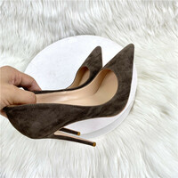 Grey suede high heels 2 colors - Thumbnail 7